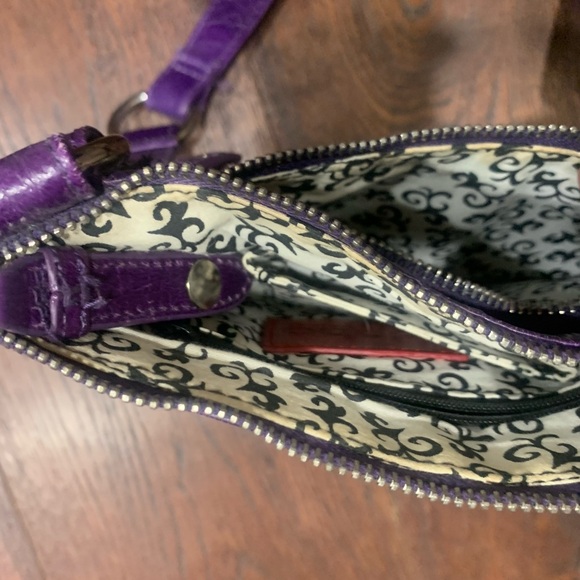 Hobo purple cross body in leather - Picture 8 of 10
